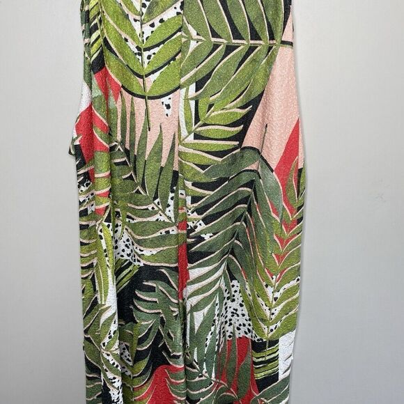 SLATE & WILLOW Tropical Jumpsuit Women Medium Wide-Leg Crop Sleeveless Green - Picture 12 of 16